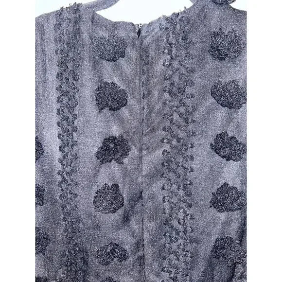 Baltic Born Darby Floral Dot Midi Dress Size Large Black Sheer Belted NWT A-Line - Picture 9 of 10